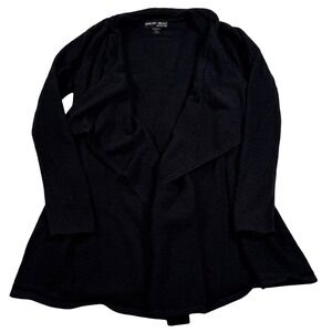Barefoot Dreams CozyChic Lite Drape Front Calypso Wrap Womens S/M Black Cardigan